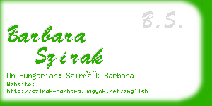 barbara szirak business card